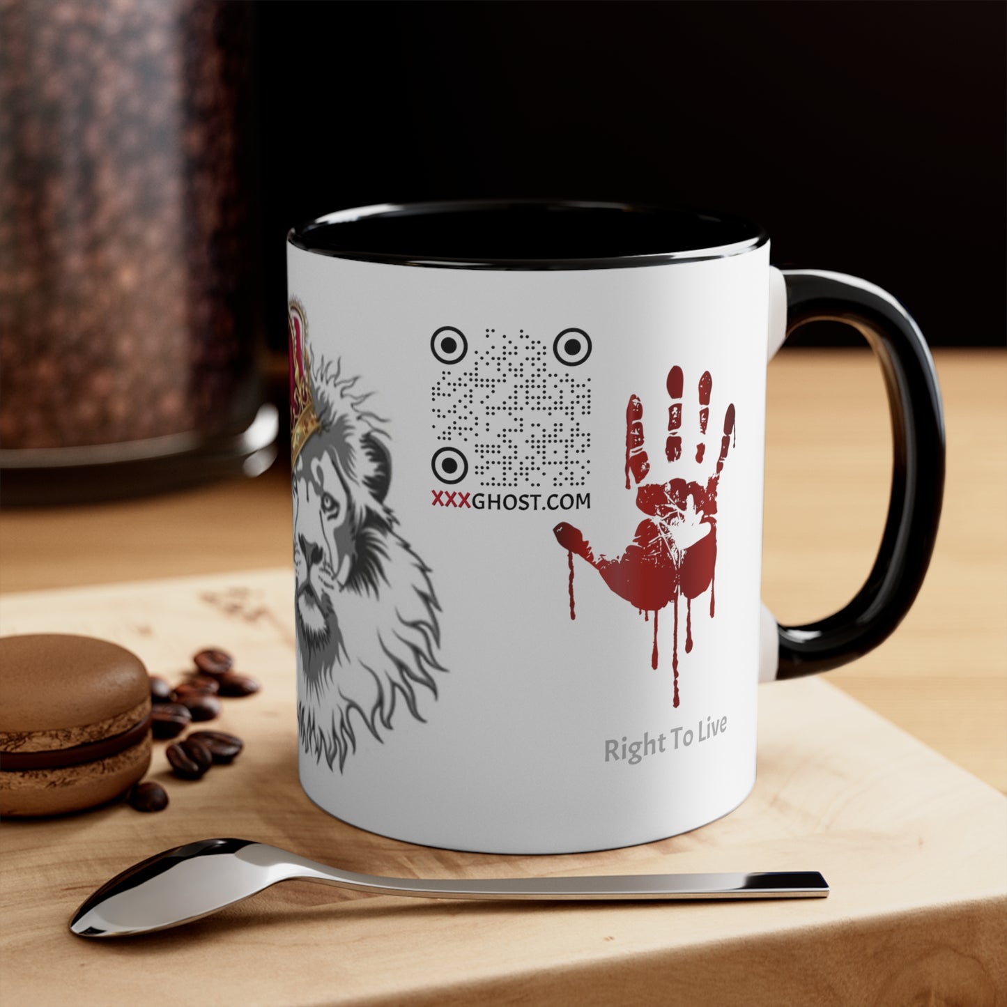 Taza de café decorativa, 11 oz