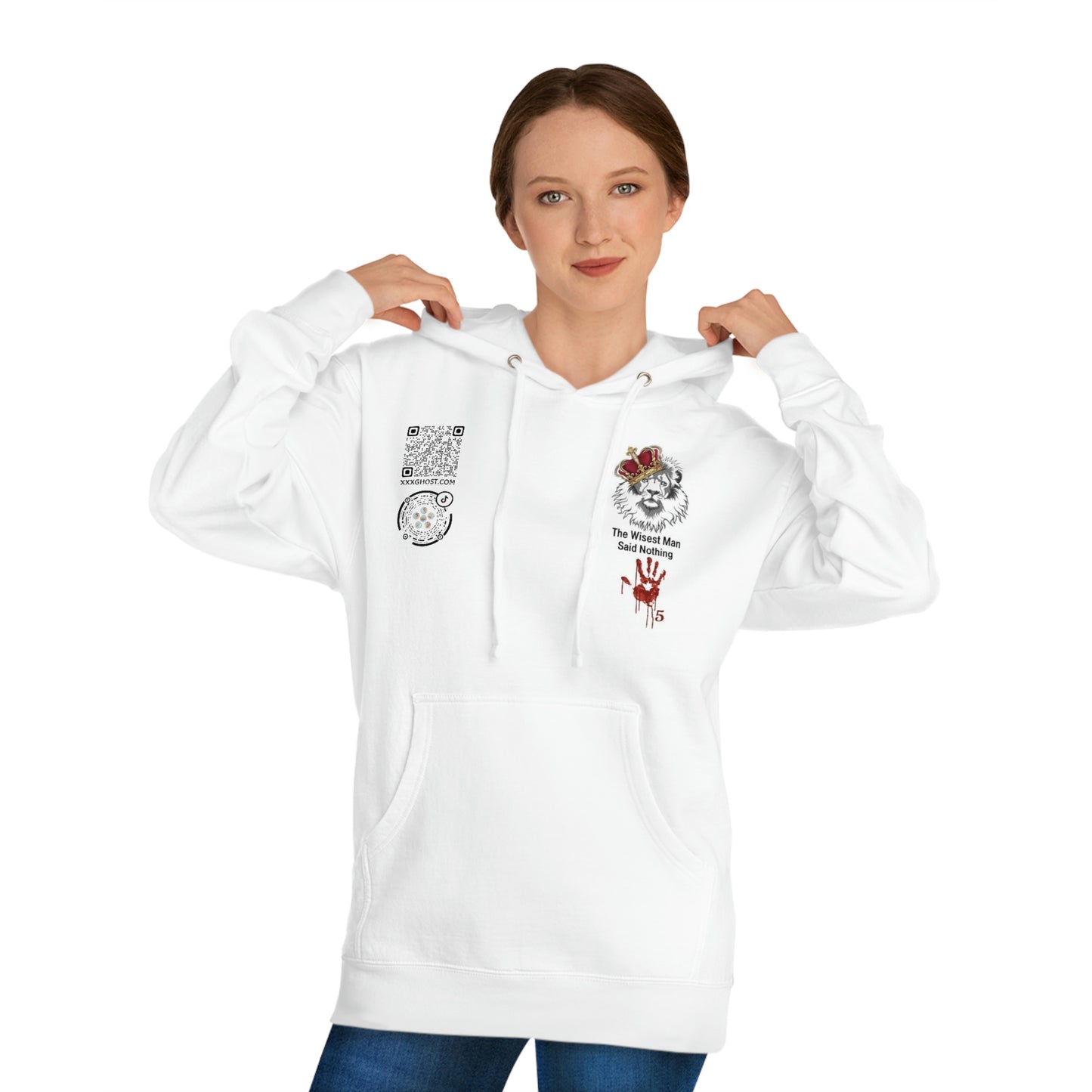 THE GHOST HOODIE - UNIQUE BONUS INTERACTIVE QUICK RESPONSE (QR) CODES INCLUDED | Left To Die Right To Live ™ | The Mind, Body & Soul Collection